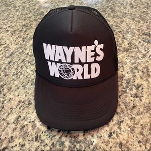 Vintage 90’s Wayne’s World Trucker SnapBack Black Hat Adj Excellent Condition!